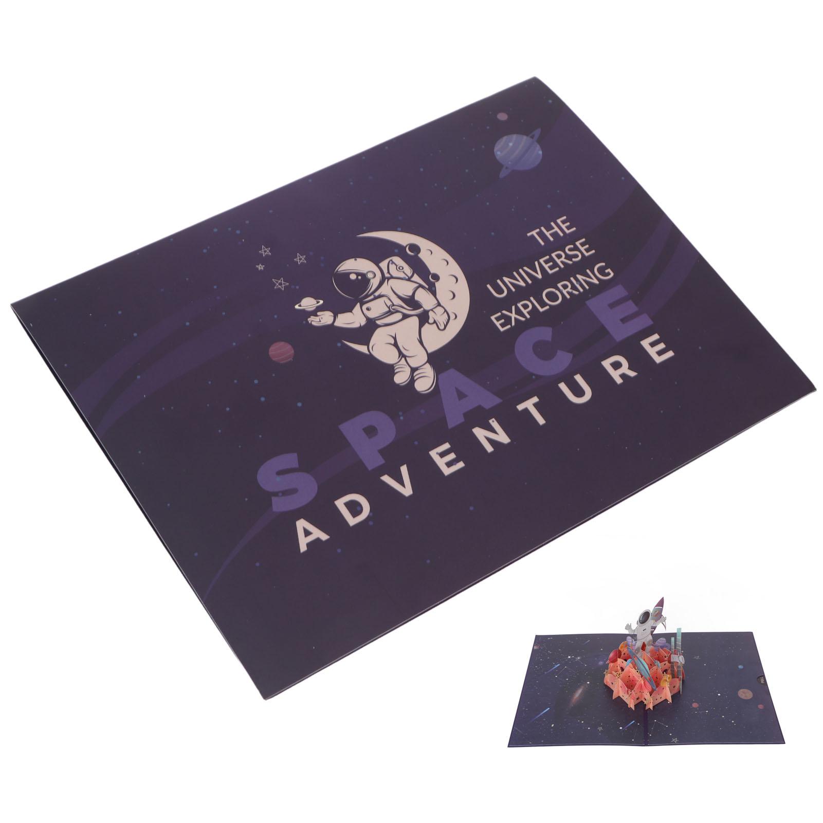

3D Birthday Card Spaceman Style Exquisite Details Thick Paper Popping Up Birthday Card with