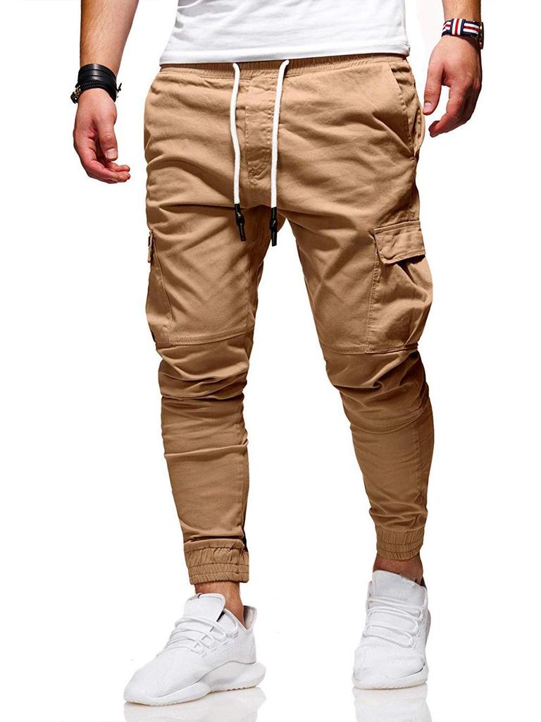 Autumn & Winter 3D Pocket Skinny Joggers with Elastic Drawstring