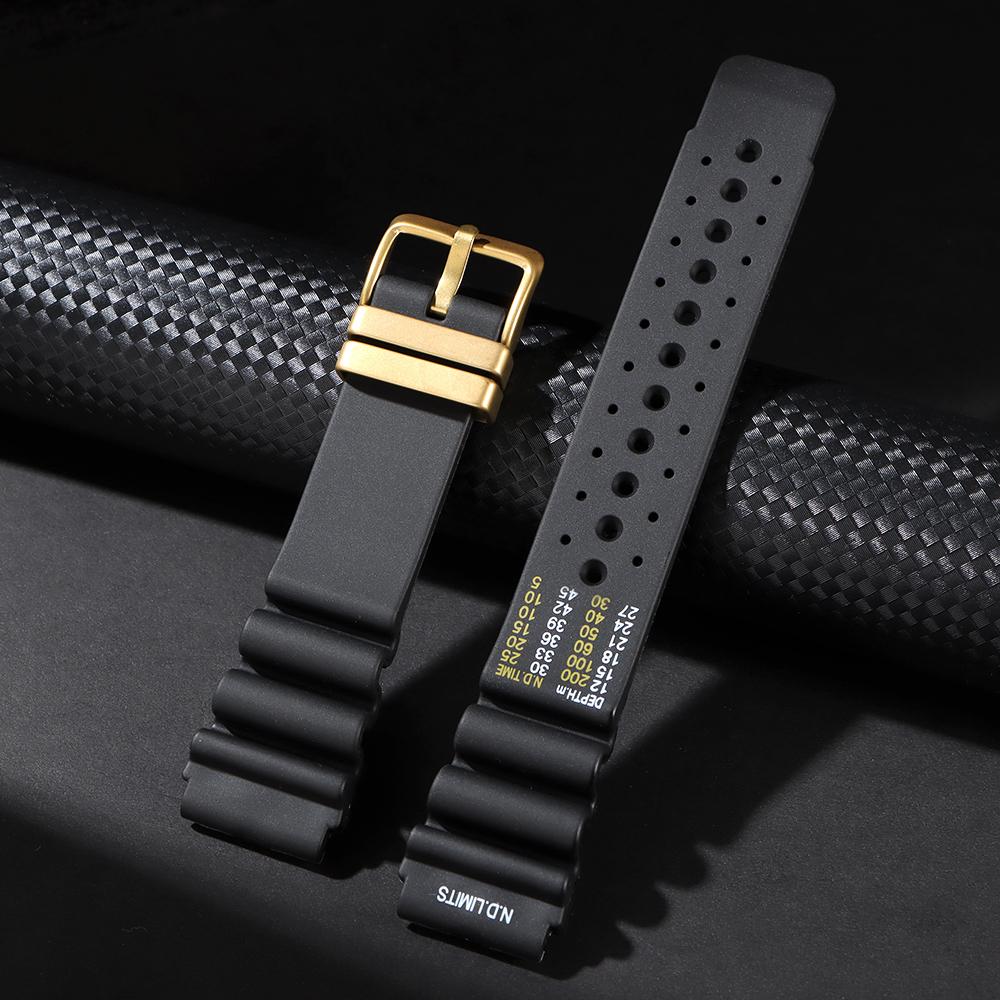 Rubber Watch Strap 20mm 22mm 24mm ND Limits Diver Sport Watchband for Seiko for Citizen for Promaster for Water Ghost Bracelet