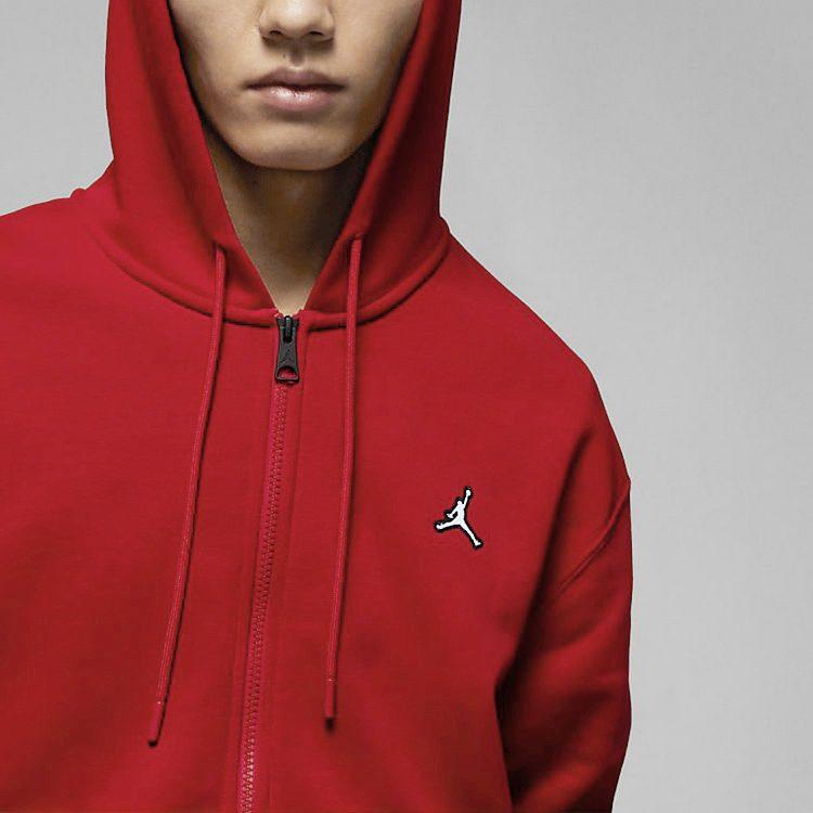 Jordan Sweatshirts Men's Red Hooded Thickened Cardigan DQ7351-687