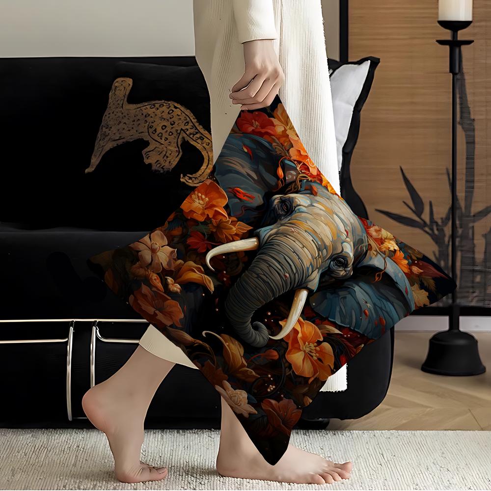 Abstract Elephant Sunset Animal Art Pillowcases Home Bedding Decorative Pillow Cover Wedding Super Soft Pillow Case