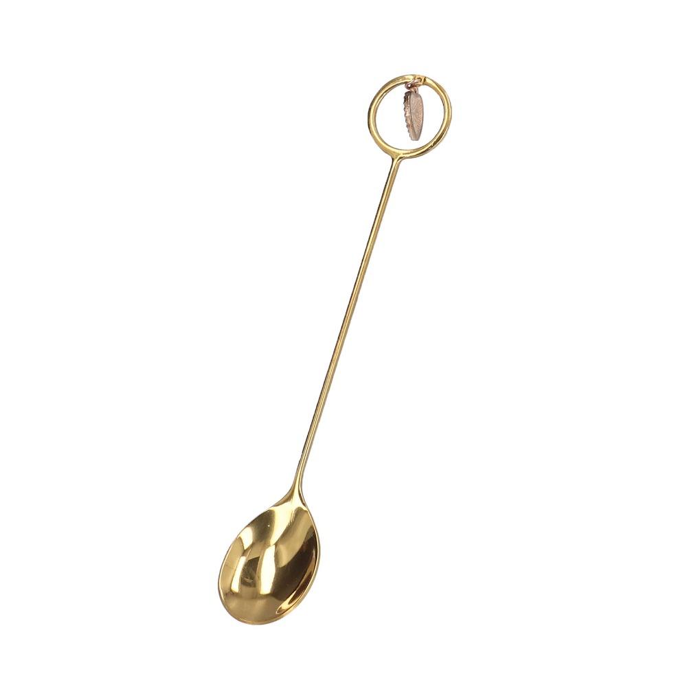 4Pcs Ornament Metal Spoon Rustless Steel Star Pendant Spoon Mini Dessert Spoon For Hotel