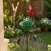 Outdoor Bird Feeder, Bird Baths for Outside, Metal Flower Garden Stakes Bird Bath, Hummingbird