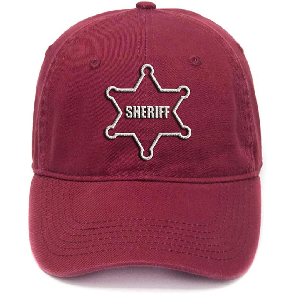 

Lyprerazy Sheriff Star Badge Washed Cotton Adjustable Unisex Women Unisex Hip Hop Cool Flock Printing Baseball Cap