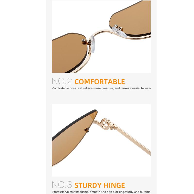 Nuevas gafas de sol de metal con forma de ojo de gato, color degradado, para mujer, decorativas, para vacaciones, exteriores, modernas, con protección UV400.