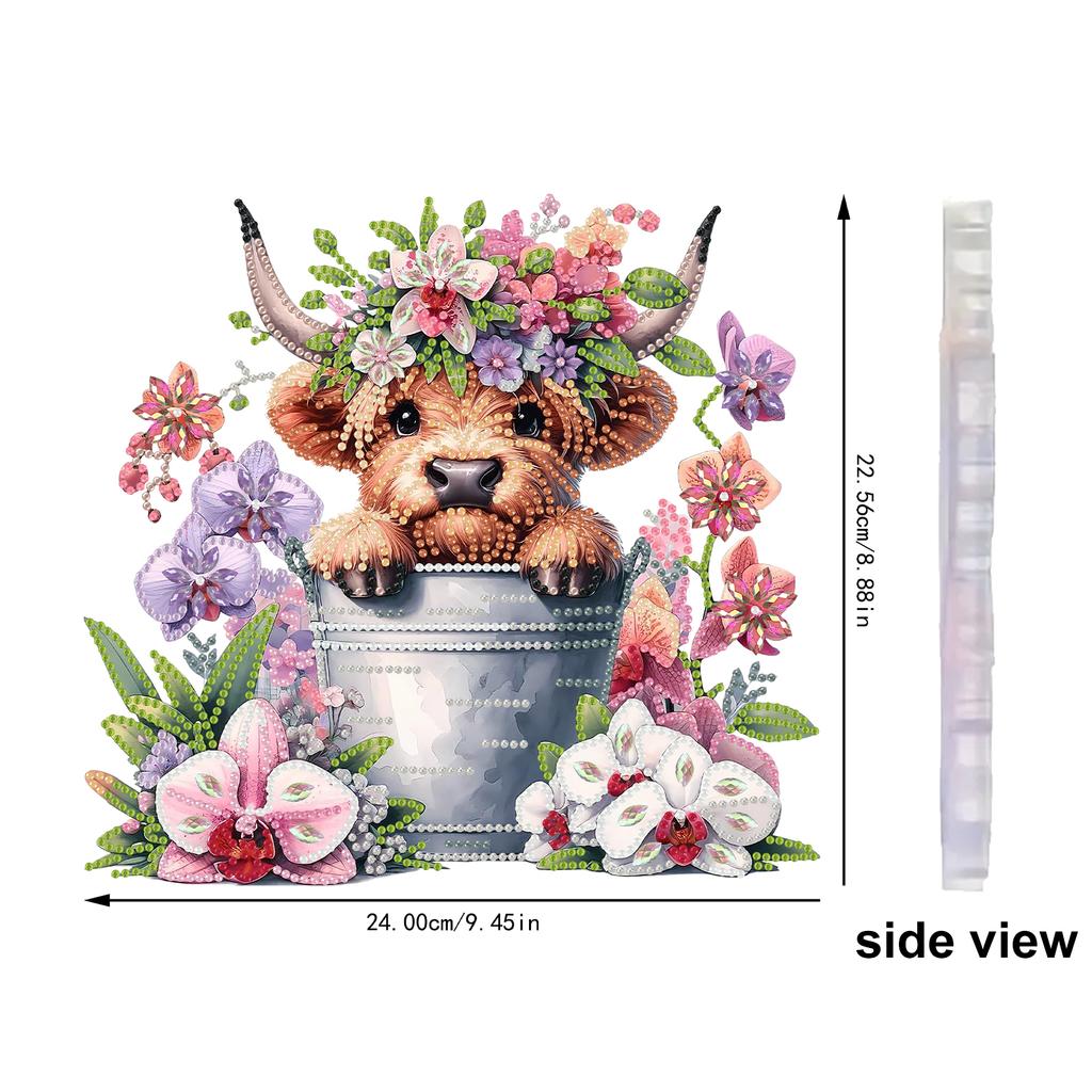 Animal Theme 2D Flat DIY Acrylic Rhinestone Diamond Art Window Pendants Diamond Painting Dots Pendant Wall Door Decoration