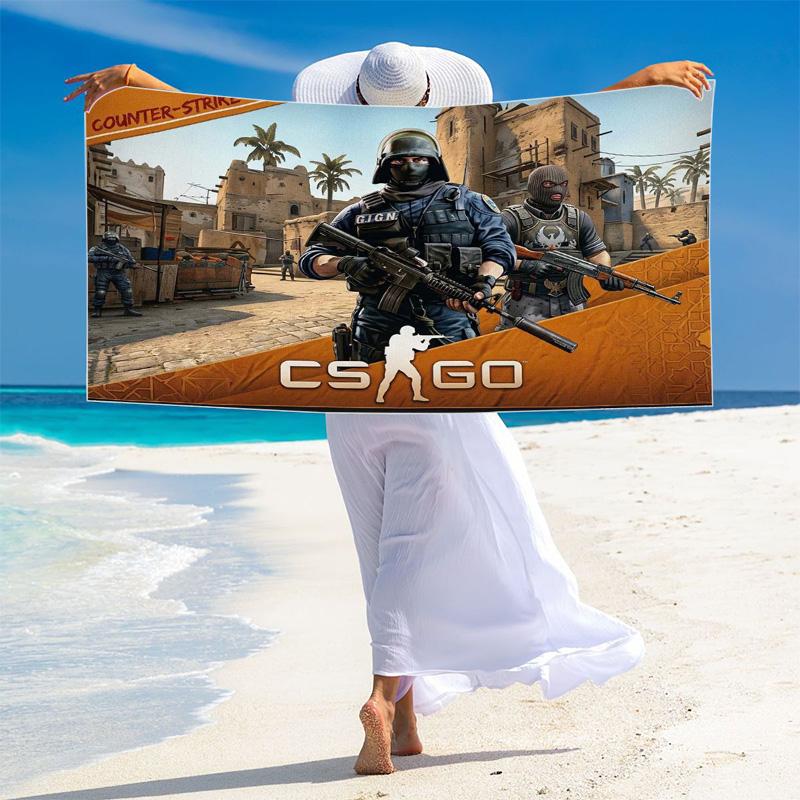 csgo Print Beach Towel, Large Soft Quick Dry Towel for Beach Camping Swimming