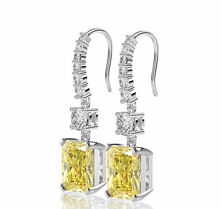 

Серьги-капли из серебра S925 высокого класса с огранкой «Ледяной цветок» S925 Silver