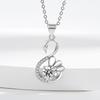 New S925 Silver Little Swan Earrings Women's Versatile Necklace Earrings Two-piece Set
