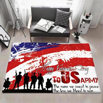 Holiday H Veterans Floor Mat Eco  Flannel Doormat Non Slip Odorless Indoor Floor Rug Soft Short Plush Home Mat