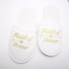 Fashion 20 Pairs Bride & Bridesmaid, Wedding Party Guests Home Slip on Shoes Bridal Party Slippers Open-toe with Golden, Red and Black