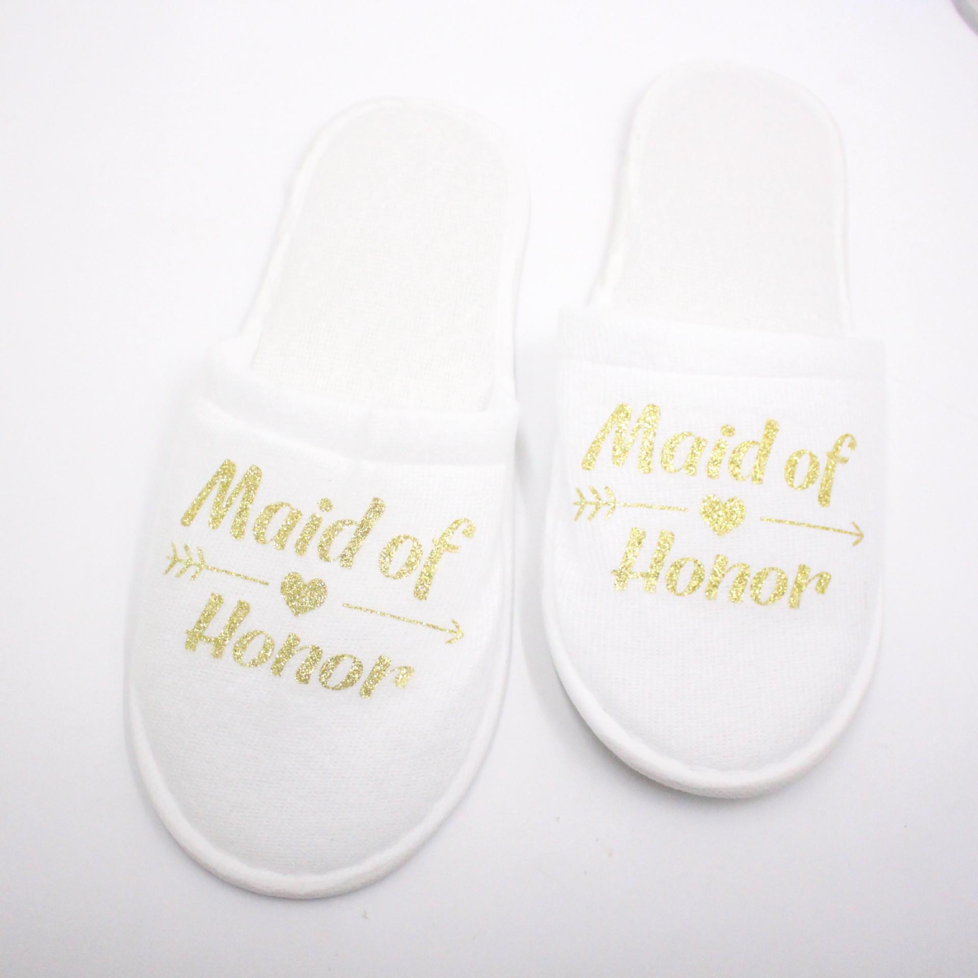 

Мода 20 пар Невеста и Подружка невесты, Гости свадебной вечеринки Домашние шлепанцы Свадебные тапочки С открытым носком с золотистым, красным и черным One Size