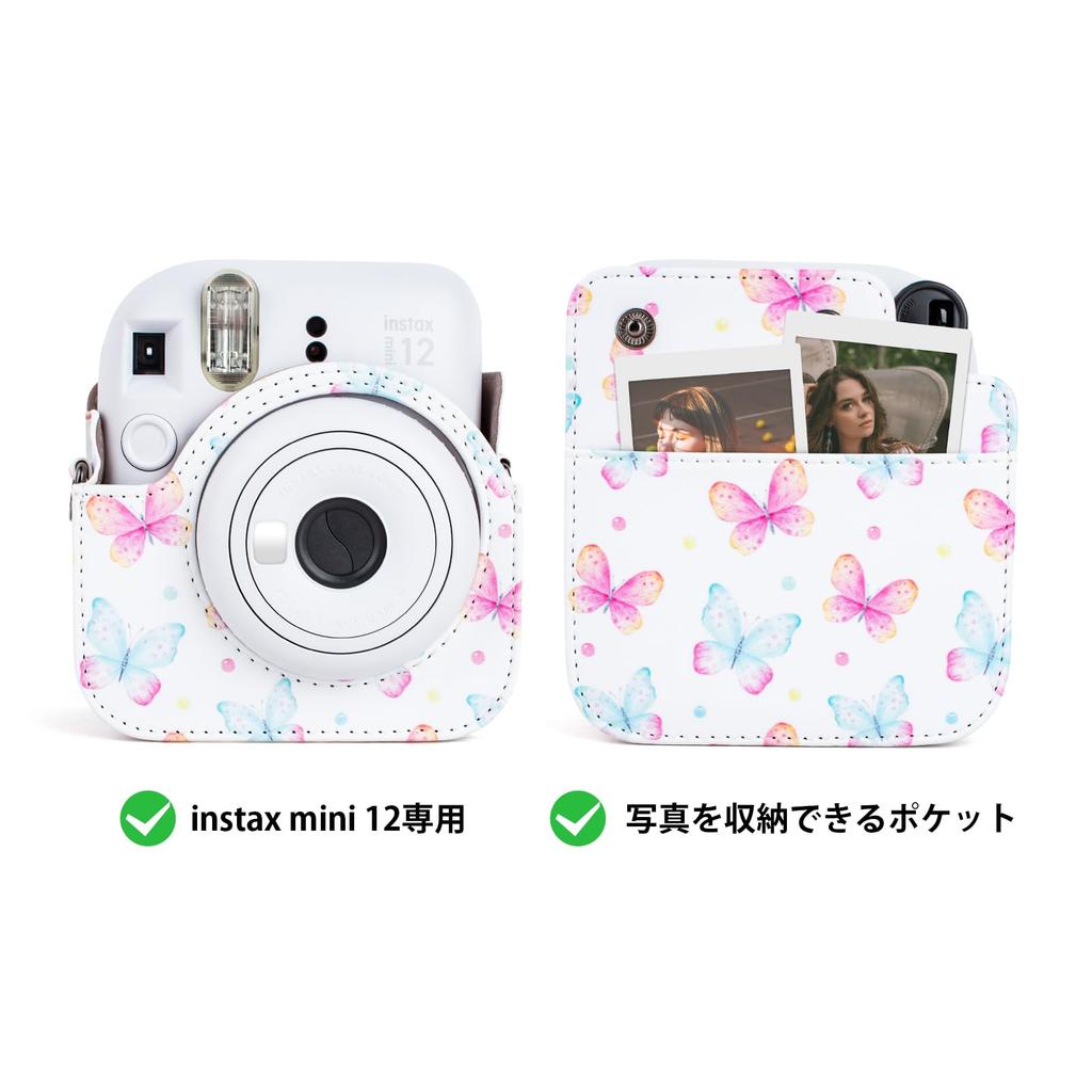 HIYQIN Cheki instax mini12 album 28 photo Fujifilm Cheki 12 Cheki camera Fujifilm instax mini12 butterfly Cheki mini12 case shoulder strap PU leather
