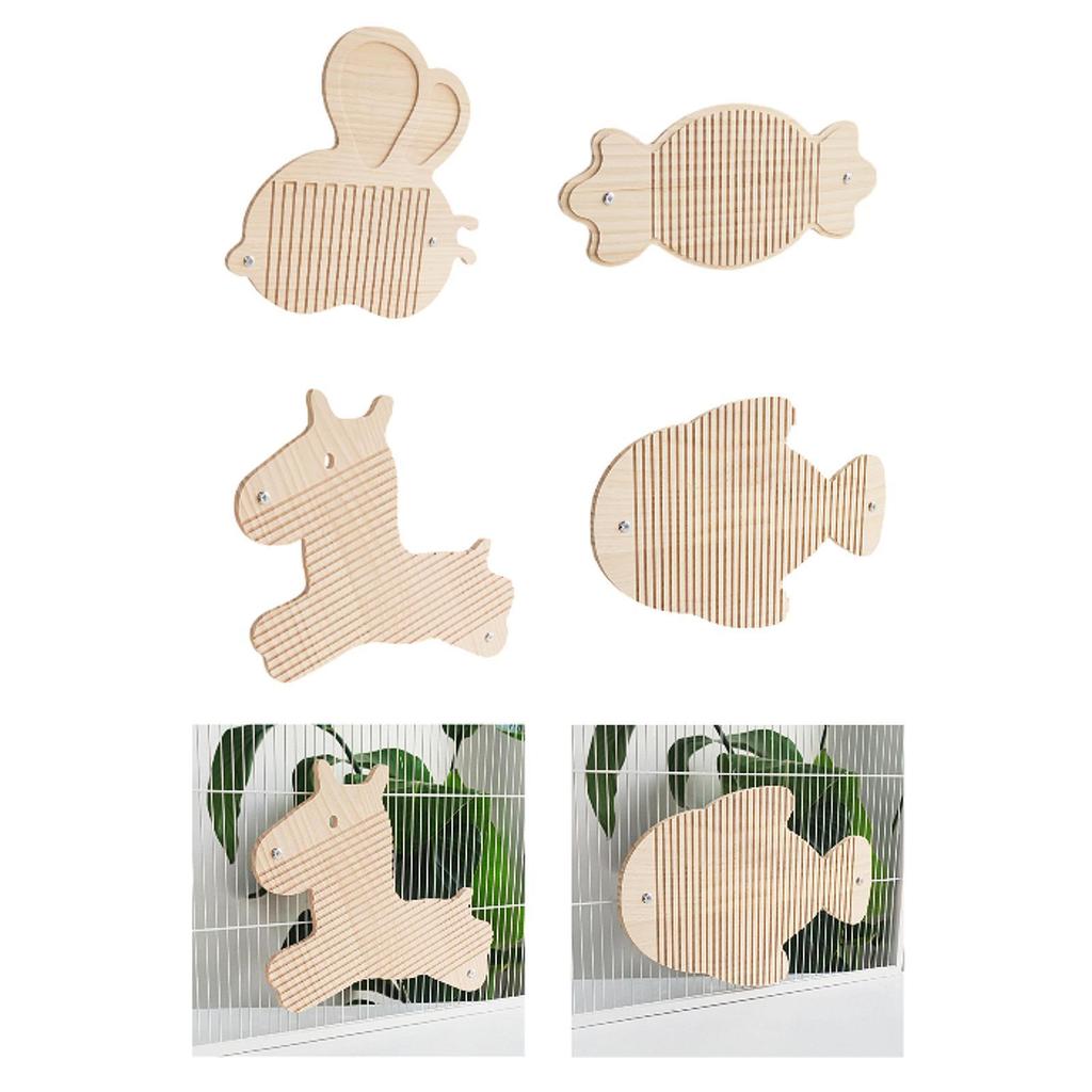 Rabbit Scratching Board Grinding Claw Pad Rabbit Toys Wooden Mat Playing Scratching Pad for Small Animals Supplies Hamster