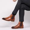 Fashion High Quality Men's Genuine Leather Chelsea Boots Top Layer Cowhide Lining Raw Rubber Sole Latex Slip-On Ankle Shoes