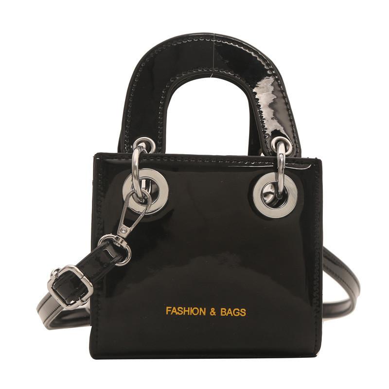 Stylish Kids Crossbody Bag Fashionable Shiny Pu Leather Small Square Bag For Boys Girls