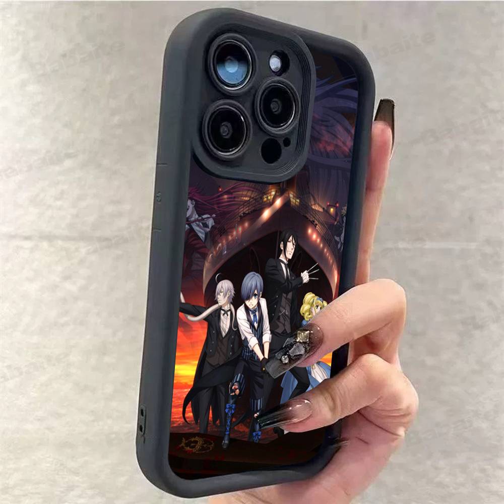 Anime Black Butler Phone Case for iPhone 17 16 15 14 13 12 11 Pro Max Plus Silicone Shockproof Case