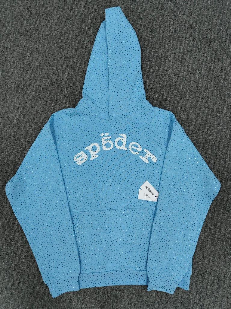 Spider Original Rhinestone Hoodie and Fleece-lined Sweatpants Set