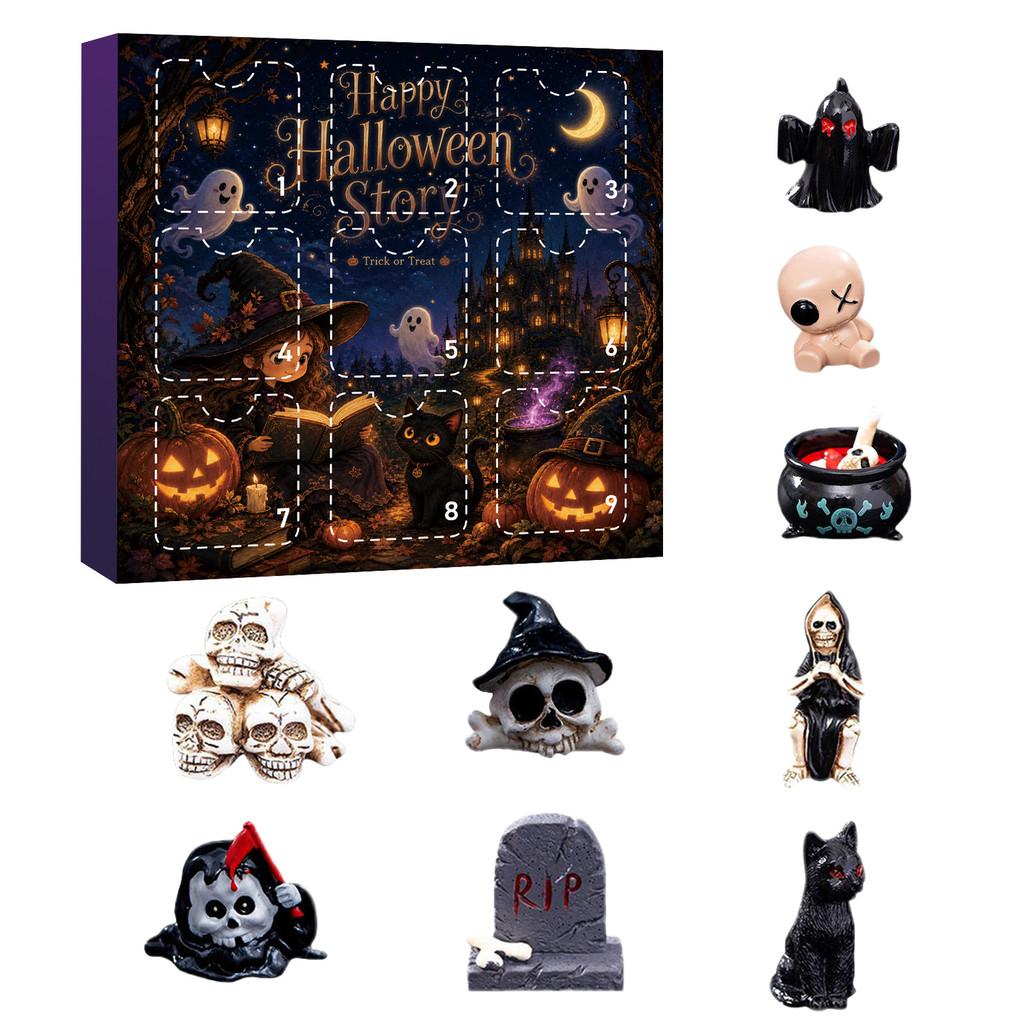 Halloween Skeleton Ghost Pumpkin Resin Figurines Set For Party Decor And Gift Giving