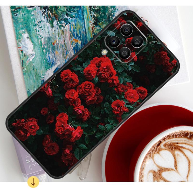 Flower Red Rose Case For Samsung Galaxy M13 M16 M11 M21 M31 M20 M23 M54 M14 M34 M52 M32 M12 M36 M56 M15 M55