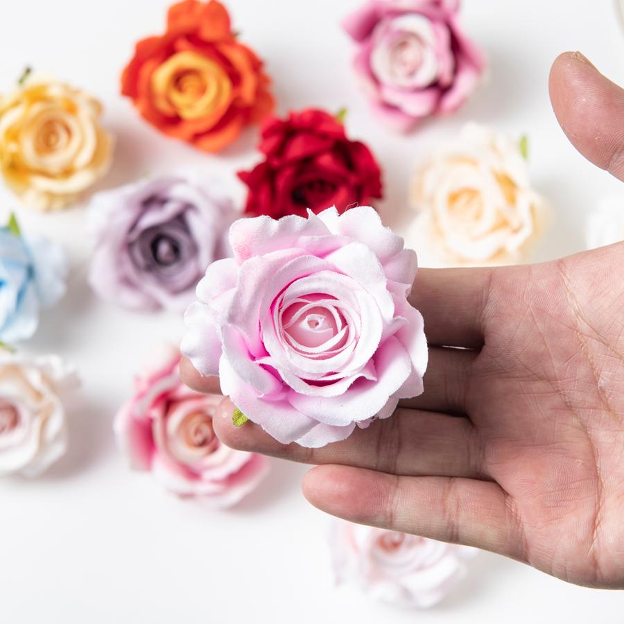 100Pcs Silk Rose Artificial Flower Hot sale Christmas Wedding Bridal Bouquet Home Outdoor Garden Diy gift box Scrapbook Material