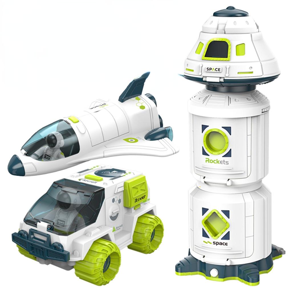 Acousto Optic Space Rocket Toy Astronaut Spaceship Toys Model Shuttle Space Station Rocket Aviation Series Toys Boy Gift