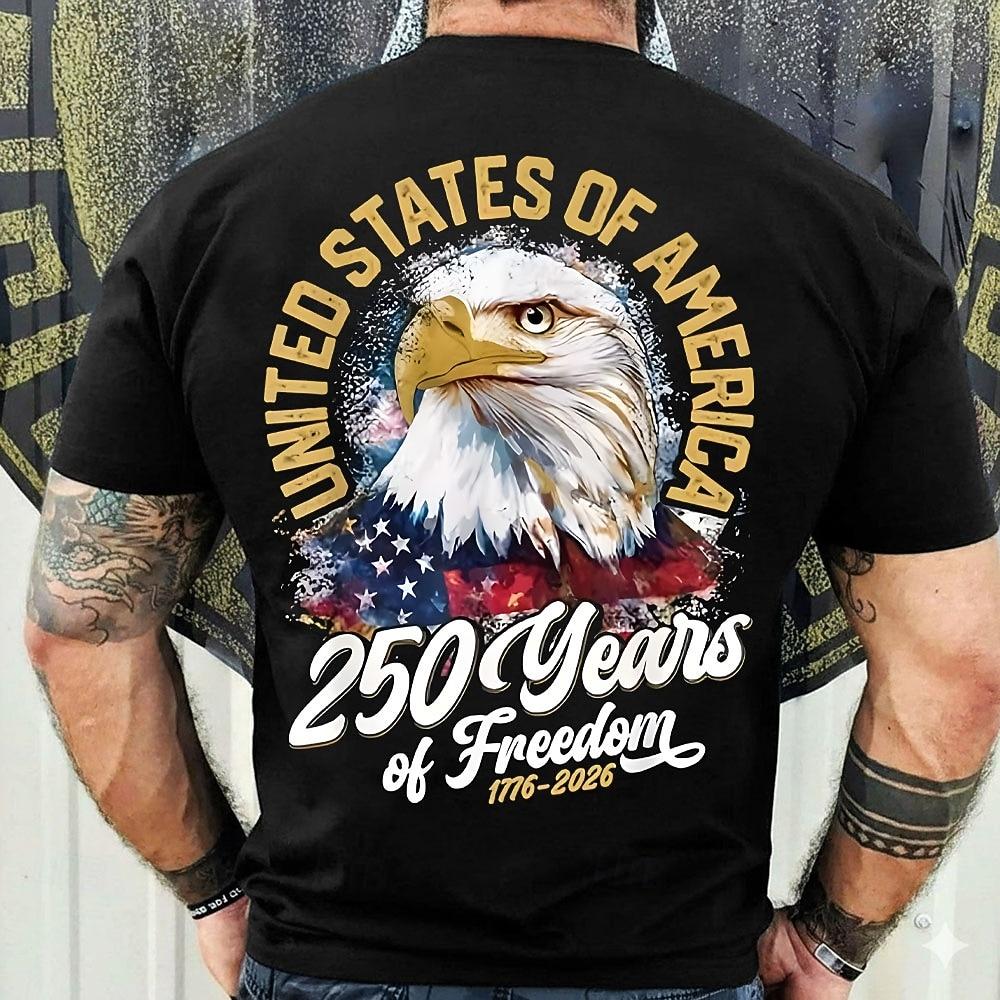 4th of July 2026 250th Memorial Day Men's Patriotic Designer Patriot Short Sleeve T-Shirt