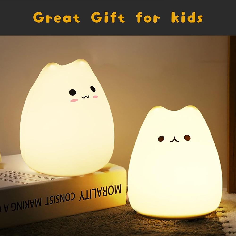 LED Squishy Night Light Nursery Nightlight For Desk Decor 7 Color LED Ambient Sleeping Lamp For Bedside Lighting