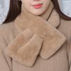 1Pc Solid Color Scarf Women'S Winter Versatile Plush Thickened Scarf Korean Version Solid Color Fur Neck Cover Girl Cute Fur