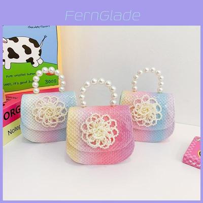 Stylish Princess Shoulder Bag With Pearl Flower Design For Girls And Boys Perfect For Daily Use