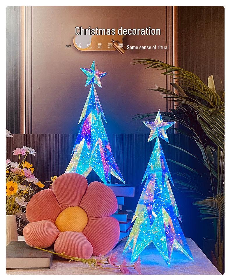 Starlight LED Hologram Rhombus Christmas Tree Lights - Luminous Flashing Home Decoration