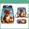 Print Animal Dinosaur Children School Backpack With Durable Material Oxford