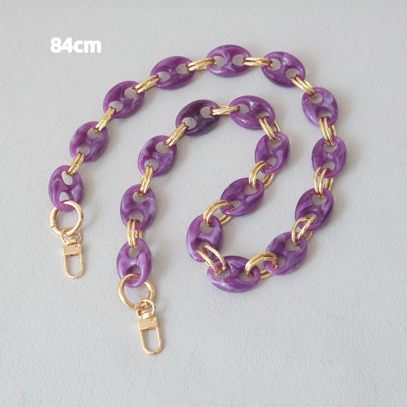 New Fashion Woman Bag Accessory Parts Leopard Candy Red Blue Acrylic Resin Metal Chain Strap Women Shoulder Crossbody Long Chain