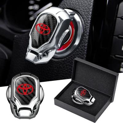 Car One-Key Start Button Protection Cover Wear-resistant Flip-Top For Toyota Corolla Yaris Aygo Prius CHR Camry Auris Avensis