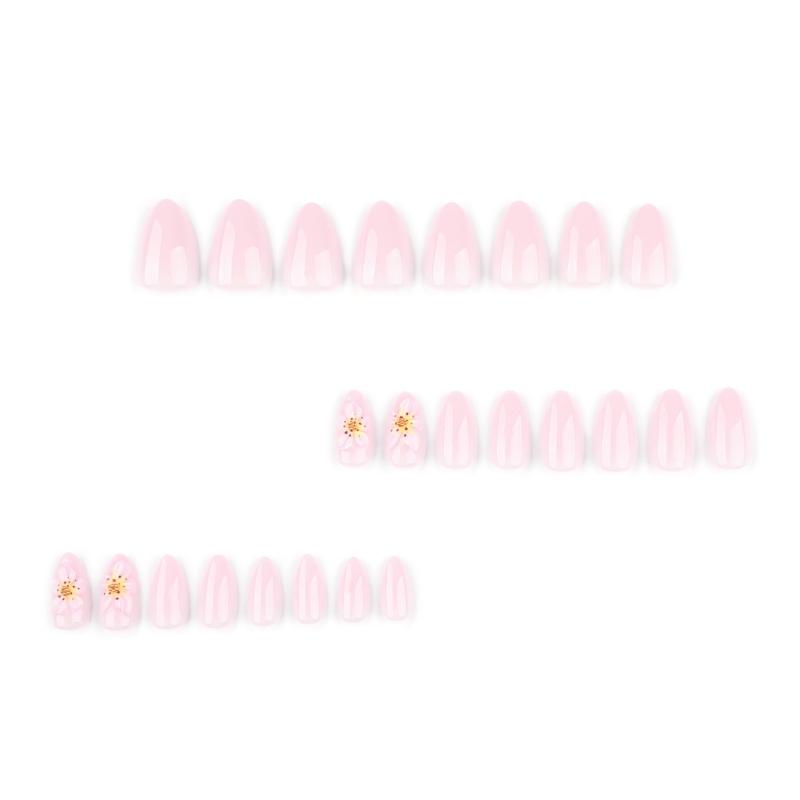 

24Pieces 3D Flower Press On Nail Plastic Fake Nail Non Toxic Art Nail Easy Application Long Nail Art For Parties Weddings 1