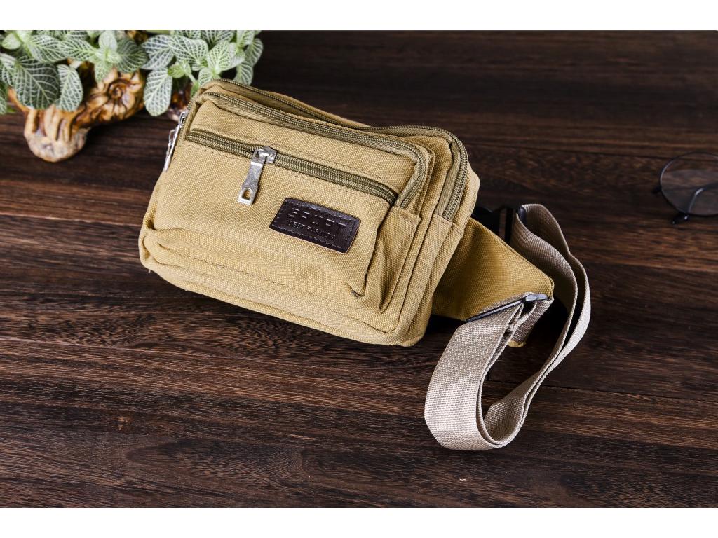 Compact Wear-Resistant Canvas Waist Bag: Multifunctional, Large Capacity, Anti-Theft, Simple Fashion