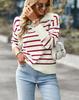 Women's Winter Polo Neck Ladies Clashing Striped Sweater Top