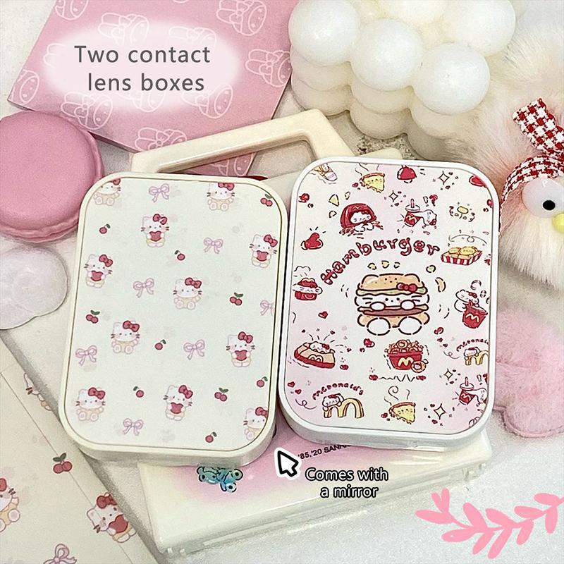 Cartoon Cute  Glasses Case Portable Contact Lens Storage Box For Women Anime Kawaii Sunglasses Protective Case Gifts