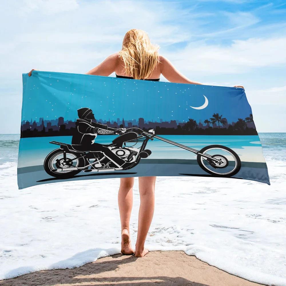 Rose Pattern Beach Towel, Digital Printing Thin Quick-Dry Anti-Sand Microfiber Lightweight for Swim, Yoga, Travel, Gym, Gift