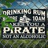 Vintage Pirate Rum Metal Wall Art Sign Bar Decor