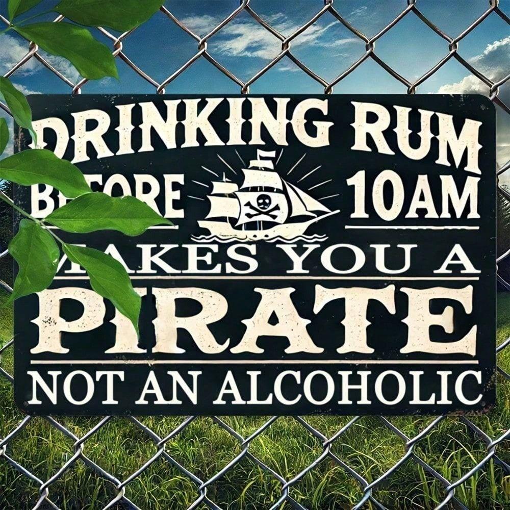 Vintage Pirate Rum Metal Wall Art Sign Bar Decor