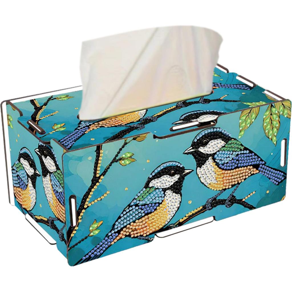 Wooden 5D Diamond Painting Tissue Holder Wooden Diamond Painting Tissue Box 5D DIY Diamond Handmade Tissue Holder for Home Decor
