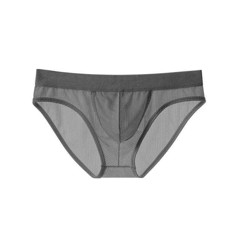 Men's Breathable Ice Silk Seamless Summer Underwear – Thin Triangle Design with Large Pouch