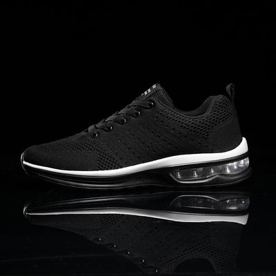 2024 Large Size Men's Shoes Sports and Leisure Fly-woven Breathable and Lightweight Running Shoes Foreign Trade Air Cushion Couple Men's and Women'