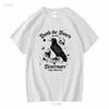 Vintage Rabe T-Shirt Edgar Allan Poe PoeT Nie mehr Goth Okkult Dark Academia Booktok vintage Gewaschen Vielseitig Dehnbar Weich