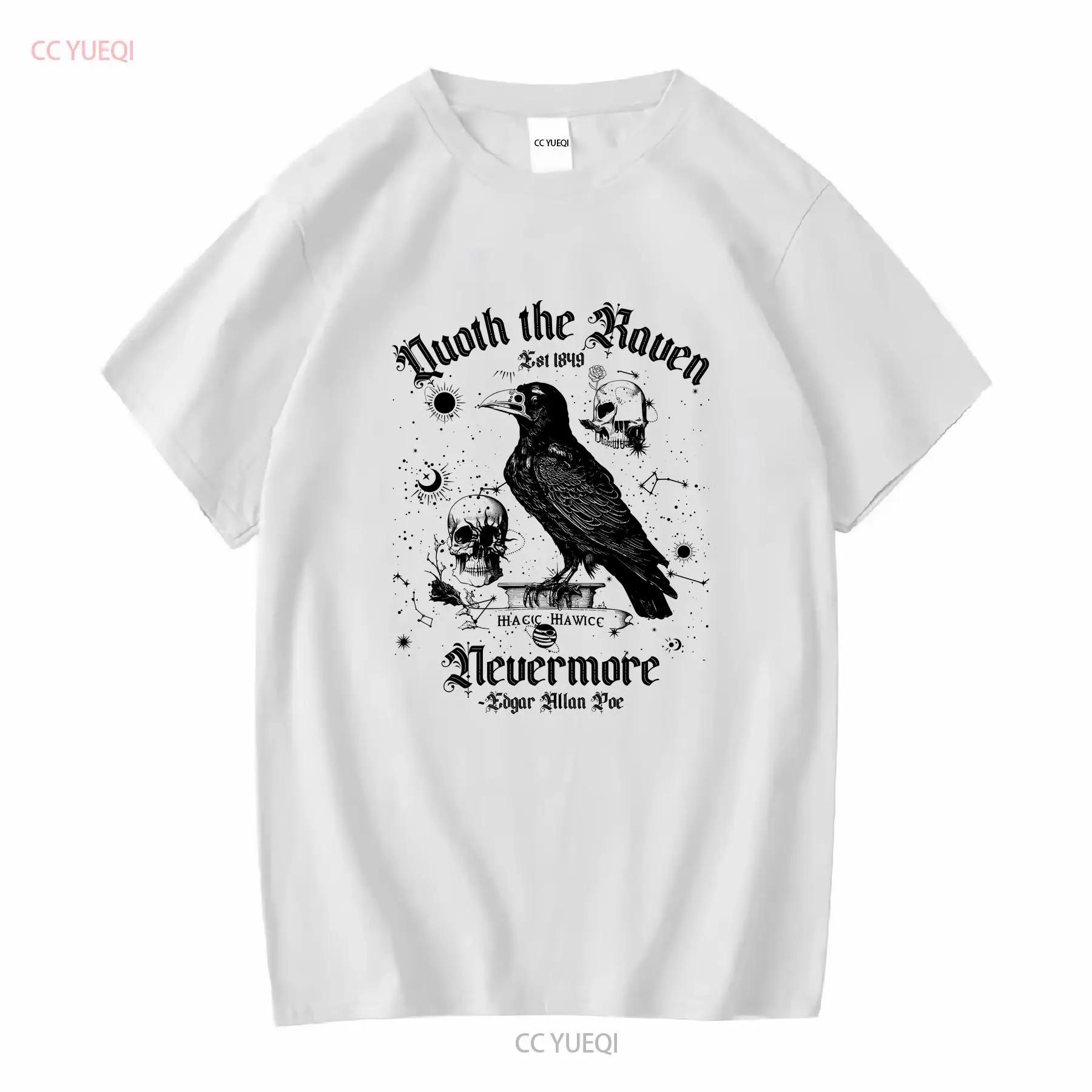 Vintage Raven T Shirt Edgar Allan Poe PoeT Nevermore Goth OcculT Dark Academia Booktok Vintage Washed Versatile Stretched Soft S разноцветный