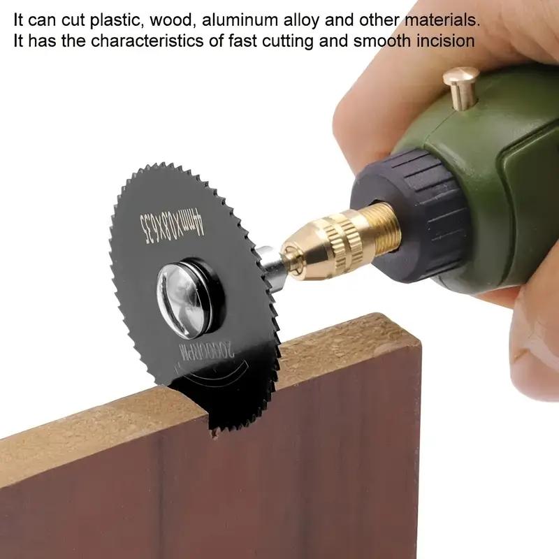 6pcs High-Speed Steel Mini Saw Blade Set For Wood, Plastic & Metal - Durable Stainless Steel With Mandrel Included