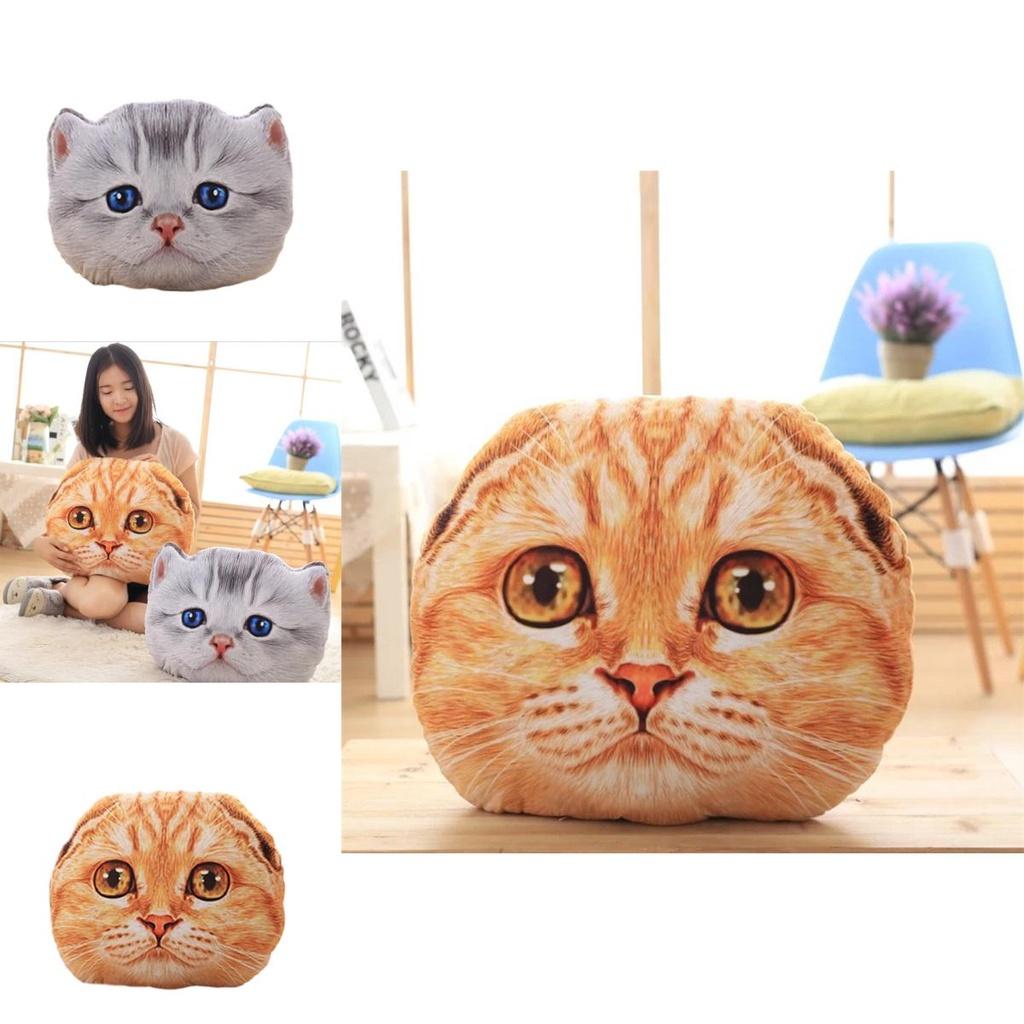 Cute And Creative 3d Cat Head Cushion Soft Plush Alien Cat Pillow Gift