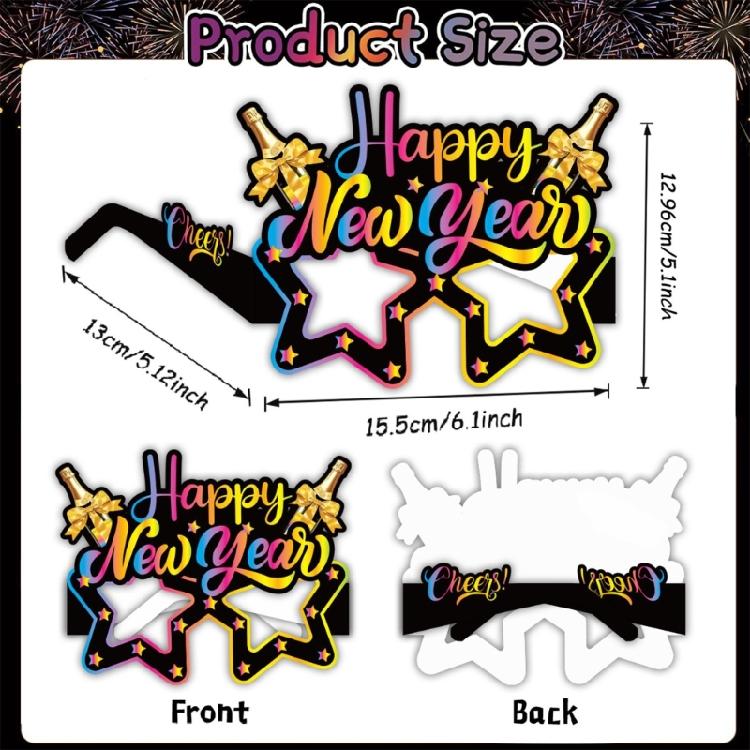 New Year 2026 Paper Eyewear Bundle 8 Pcs Costume Accessory Funny Party Glasses Celebration Decoration Props
