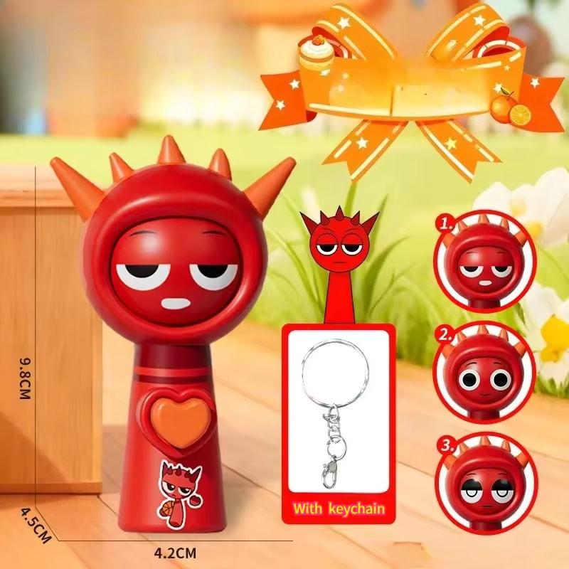 

1/6pcs Mini Sprunki Action Figure Face-changing Toy Movie Sprunki Wenda Model Doll Figurines with Keychain Kids Gift красный